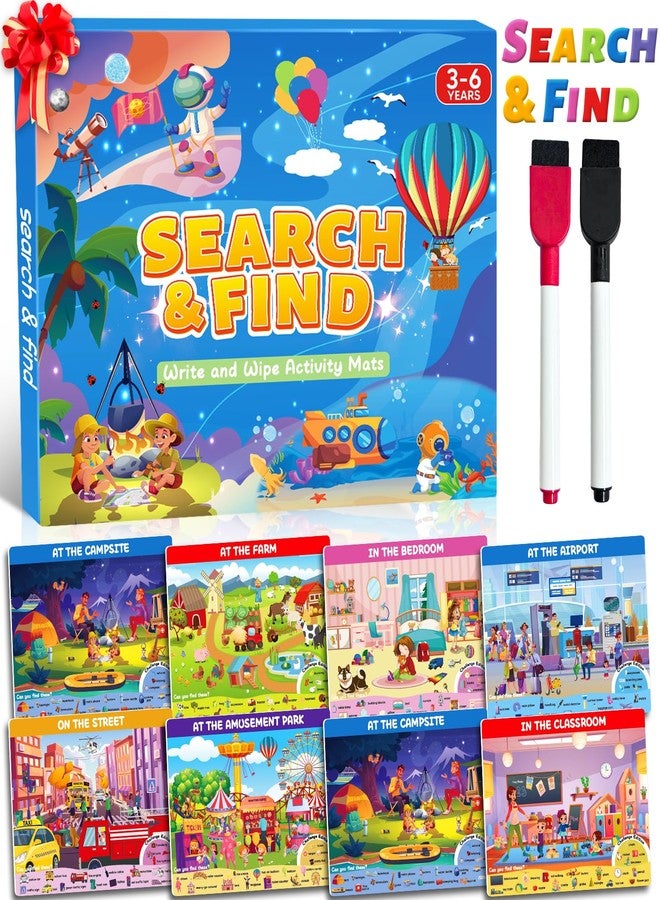 Gagule Search and Find Activity Books for Kids Ages 3-5, Car Airplane Travel Toys Games Activities for 3-5 4-8, Toddler Kid Road Trip Essentials, Preschool Learning Activities, Birthday Gifts for Boys Girls - Image 1